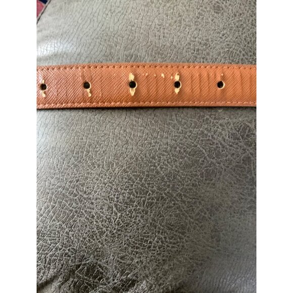 Michael Kors Gold LOGO Belt Women Waist 32"-36" Reversible FLAW on Brown Side - Picture 10 of 10